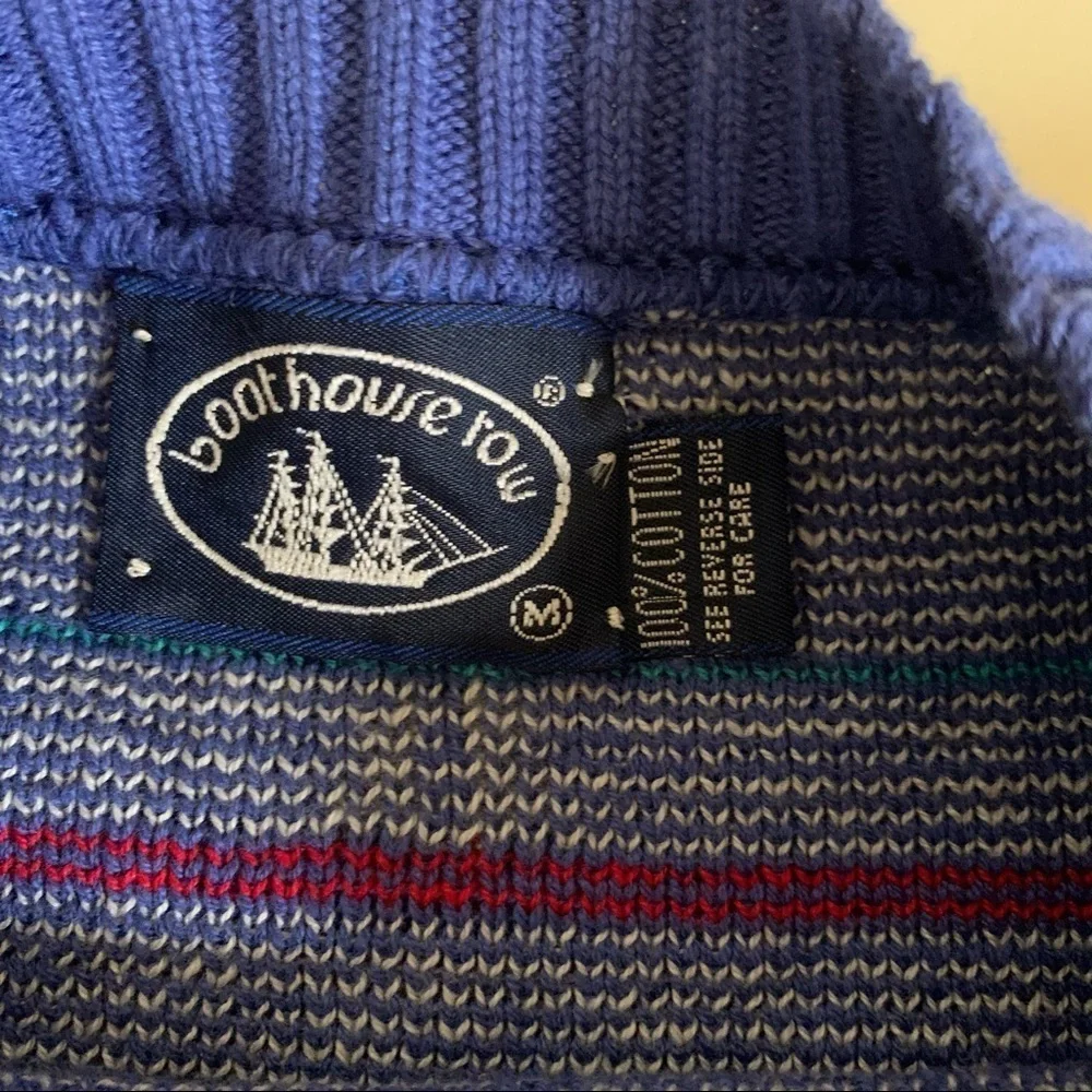 Vintage Boat House Row Sailboat Print Crewneck Sweater Men’s Size Medium New